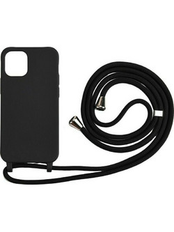 iPhone 11 Μαύρη Θήκη με Κορδόνι - Back Case Silicone Black