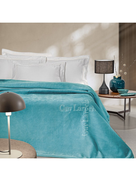 Κουβέρτα Βελουτέ Μονή 160X220 Guy Laroche Logo Petrol (160x220)