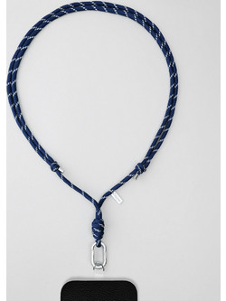 Tapper Cross-Body & Neck Nylon Phone Strap (all phones) Blue Nylon / Silver 1163