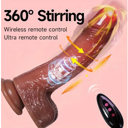 Realistic Thrusting Rotating silicone Vibrator Heating Remote Control