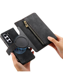 Μαγνητική Θήκη PU Leather Wallet Flip για Samsung Galaxy Z Fold 7 / 6 / 5 / 4 / 3 - Μαύρη