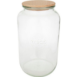 WECK Round Rim Jar 3l with Wooden Lid