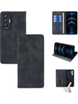 Sonique Vintage Magnet Θήκη Πορτοφόλι για Oppo Find X3 Neo 5G Μαύρο