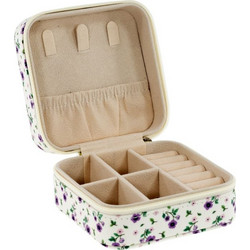 Tinka - Travel Jewellery Box White w/Lillia Flowers