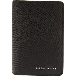 Boss μαύρη δερμάτινη Θήκη Καρτών 5cc Signature_B card 50326714_209