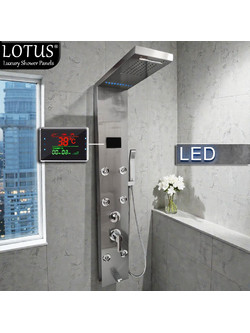 Στήλη Υδρομασάζ LOTUS(R) με LED & Ψηφιακή Οθόνη INOX 304 10 ΕΞΟΔΩΝ | Monaco 450CR |
