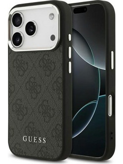 Θήκη PU Guess Apple iPhone 18 Pro/ 17 Pro MagSafe Hardcase Classic Logo 4G Μαύρο N69340