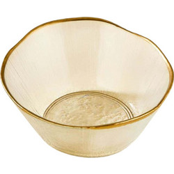 Μπωλ Σερβιρίσματος Ekol (Σετ 6Τμχ) 337GLZ1115 15cm Clear-Gold Hermia Γυαλί