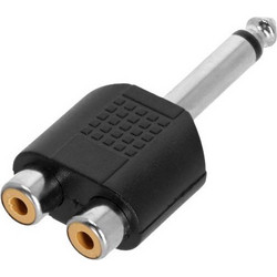 Adam Hall Connectors 4 STAR AY RF2 JM2 Y-Adapter | 2 x RCA female x Jack TS - Adam Hall