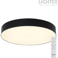 OLAF LED Φωτιστικό Οροφής 72W 6100 lm 3000K-6500K Dimmable με Τηλεχειριστήριο Μαύρο - Lightex 725RL0003034
