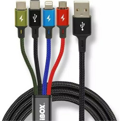 iBox Regular USB to micro USB Cable 2A Πολύχρωμο 1.2m (IKUM4W1CLR)