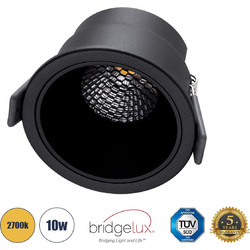 PLUTO-M 60257 Χωνευτό Downlight Σποτ με Honeycomb Anti Glare Reflector LED 10W 1250lm 38 AC 220-240V IP20 Θερμό Λευκό 2700K - Bridgelux COB Chip & TUV SUD Driver - Μαύρο Ματ - Μ8.4 x Π8.4 x Υ5.9 / Q7.