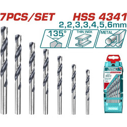 Total TACSD0075 Σετ 7 Τρυπάνια HSS για Μέταλλο