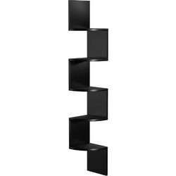 Vasagle Γωνιακή Ξύλινη Ραφιέρα με 5 Ράφια 20 x 20 x 127.5 cm, Black (Lbc072b01) (Vaslbc072b01)