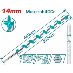 Total TAC3514 Τρυπάνι με Εξάγωνο Στέλεχος για Ξύλο 14x460mm
