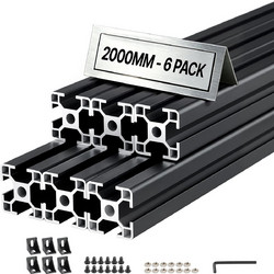 VEVOR Σετ 6 Προφίλ Αλουμινίου 3030 T-Slot 2000 mm, Μαύρο TXOBLXCDGHS3KMYNI001V0