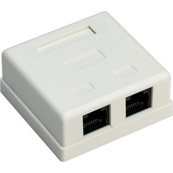 Goobay επιτοίχια πρίζα δικτύου 2 θύρες RJ45, Cat 6 UTP, λευκή - (77633)