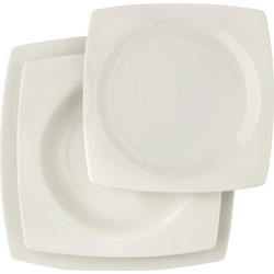 Πορσελάνινο σερβίτσιο Cryspo Trio Quadro off white 18 τεμ