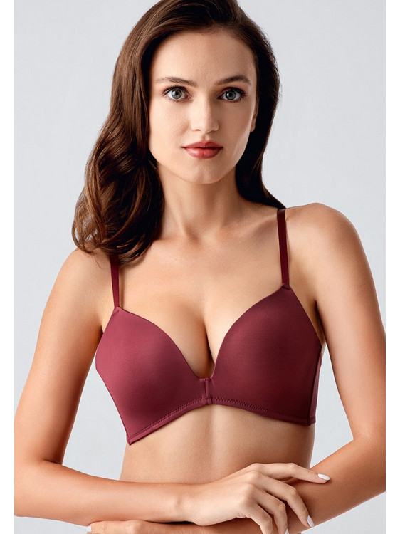 New Bra Lingerie Σουτιέν Push Up χωρίς Μπανέλα Μπορντώ NB1795-4