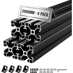 VEVOR Σετ 4 Προφίλ Αλουμινίου 4040 T-Slot 2000 mm Μαύρα TXOBLXCDGHS4K8NMC001V0
