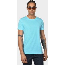 Ανδρικό T-shirt Normal Fit Από 100% Βαμβάκι Με Καθαρή Minimal Γραμμή - ΤΙΡΚΟΥΑΖ