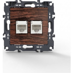 Aca Light PRIME ΠΡΙΖΑ ΤΗΛΕΦΩΝΟΥ ΧΡΩΜΑ ΞΥΛΟΥ ΜΕ ΒΥΣΜΑ 2XRJ11 CAT3 IP20