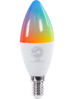 Λαμπτήρας Led Smartme 60488 3,7x3,7x11cm E14 C37 Smart 5,5W 550lm Dimmable RGBW+WW White GloboStar Πλαστικό