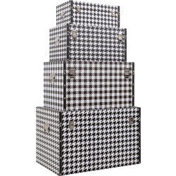 FERRE ΜΠΑΟΥΛΑ SET 4ΤΕΜ ΜΑΥΡΟ ΛΕΥΚΟ 64x40x40cm LIBERTA 04-0591