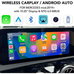 DIGITAL IQ BZ 517F CPAA (WIRELESS CARPLAY / ANDROID AUTO BOX for MERCEDES with NTG 6.0 MBUX for 10.25'' with 2 CAMERAS)