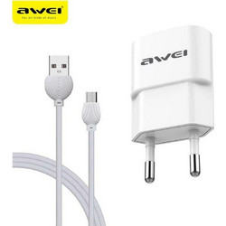 Awei Φορτιστής με Καλώδιο Micro USB με Θύρα USB-A White C-831