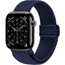 Crong Wave Braided Λουράκι Υφασμάτινο Navy Blue (Apple Watch 44 / 45 / 46 / 49mm)