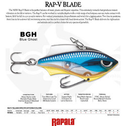 Rapala Rap-V Blade Τεχνητό Δόλωμα Κουταλάκι 6cm 14gr BGH