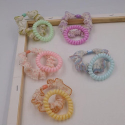 Παιδικό Σετ Scrunchie και Ελλατήριο Διάφορα Χρώματα - 1 τμχ (XA-0659)