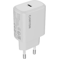 Canyon OnCharge Φορτιστής με Καλώδιο USB-C με Θύρα USB-A & Θύρα USB-C 65W Power Delivery White