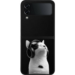 Sonique Men's Edition Θήκη με Σχέδιο «Audio Kitten - White» (Samsung Galaxy Z Flip 4)