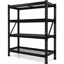 Inox Kiss Ραφιέρα βαρέος τύπου μαύρη 183x196x61cm με 4 ράφια SH350