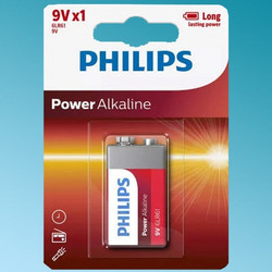 PHILIPS Μπαταρίες 9V Alkaline