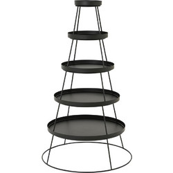 Μεταλλική εταζέρα με 5 επίπεδα Μαύρη ματ 124cm 306.009.0046.03