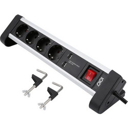 Olympia Πολύπριζο 4 Θέσεων με 2 USB-A, Διακόπτη και Καλώδιο 1.5m 2425
