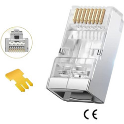 ANGA RJ45 Διάτρητο φυσάκι για FTP/UTP CAT7 καλώδιο, μεταλλικό επίχρυσο PS-JPM7