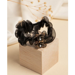 Scrunchie Mr Teddy Μαύρο | AC350, hrd-AC350