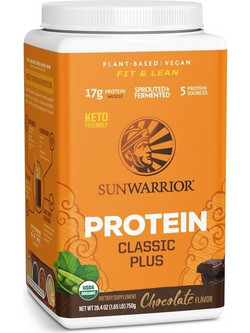 Sunwarrior Classic Plus Chocolate Φυτική Πρωτεΐνη Χωρίς Λακτόζη & Γλουτένη 750gr