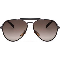 David Beckham DB 7003 KJ1/HA Ανδρικά Γυαλιά Ηλίου Aviator Κοκάλινα Μαύρα με Καφέ Degradee Φακό