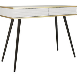 Κονσόλα Oro MDF Λευκό με μαύρα πόδια 102x80x50cm