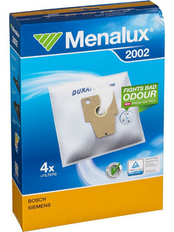 Menalux 2002 Σακούλες Σκούπας 4τμχ Συμβατές με Σκούπα Bosch / Siemens