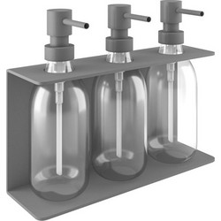 Επιτοίχια Dispenser (3 x 300ml) - Matt Concrete Grey, Pam & Co, W25 x D7.5 x H20 (cm) 251375-163