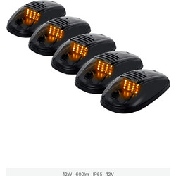 GLOBOSTAR(R) TRAK 85303 Φώτα Όγκου Οχημάτων LED 12W 600lm 90 DC 12V Αδιάβροχο IP65 Πορτοκαλί 2200Κ - Μ14 x Π8.4 x Υ3.5cm - Πακέτο 5 Τεμαχίων