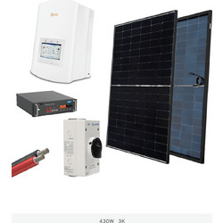 HYBR. SOLAR SYSTEM 1P/3.6kW 430W PANELS WITH BATT