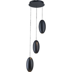 Κρεμαστό Φωτιστικό ELLITON O367mm - LED 12W - 2700K - 840lm - Αμμώδες Μαύρο - Αλουμινίου - IP20 ACA BD384D3PBK
