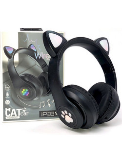 Cat P33M Ενσύρματα & Ασύρματα Bluetooth Ακουστικά Over Ear Μαύρα